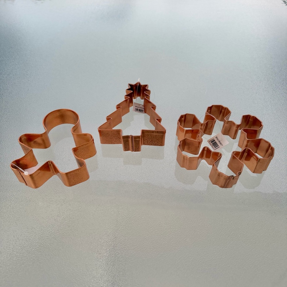 World Market Copper Winter Holiday Cookie Cutters ~ Set of 3